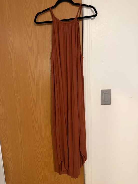 MRT 1030 Dresses & Skirts - Women’s Rust Maxi Dress with Spaghetti Straps